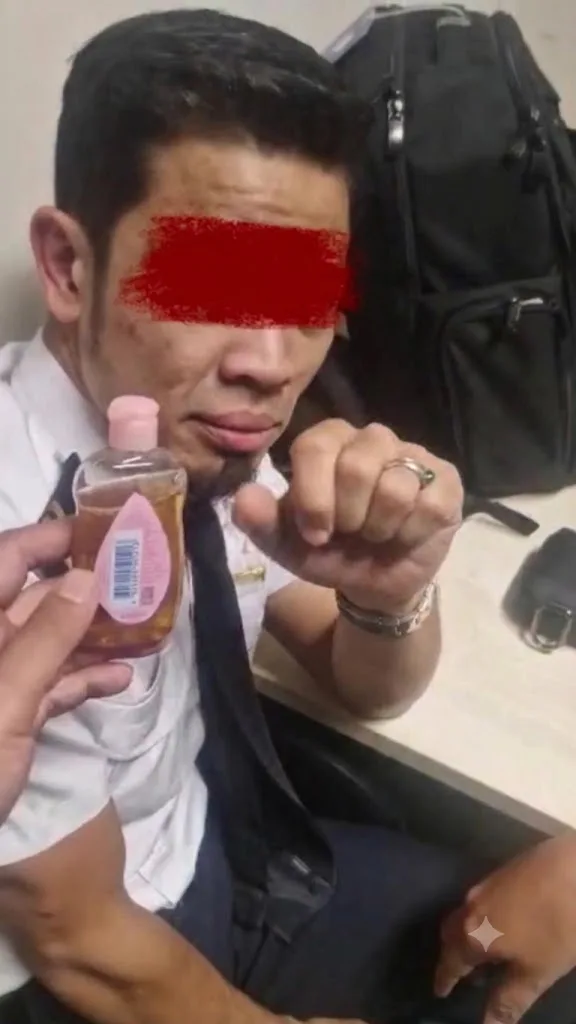 Polis Indonesia Dedah CCTV Pilot Malaysia Terkantoi! Bawa Sebotol Air Kencing