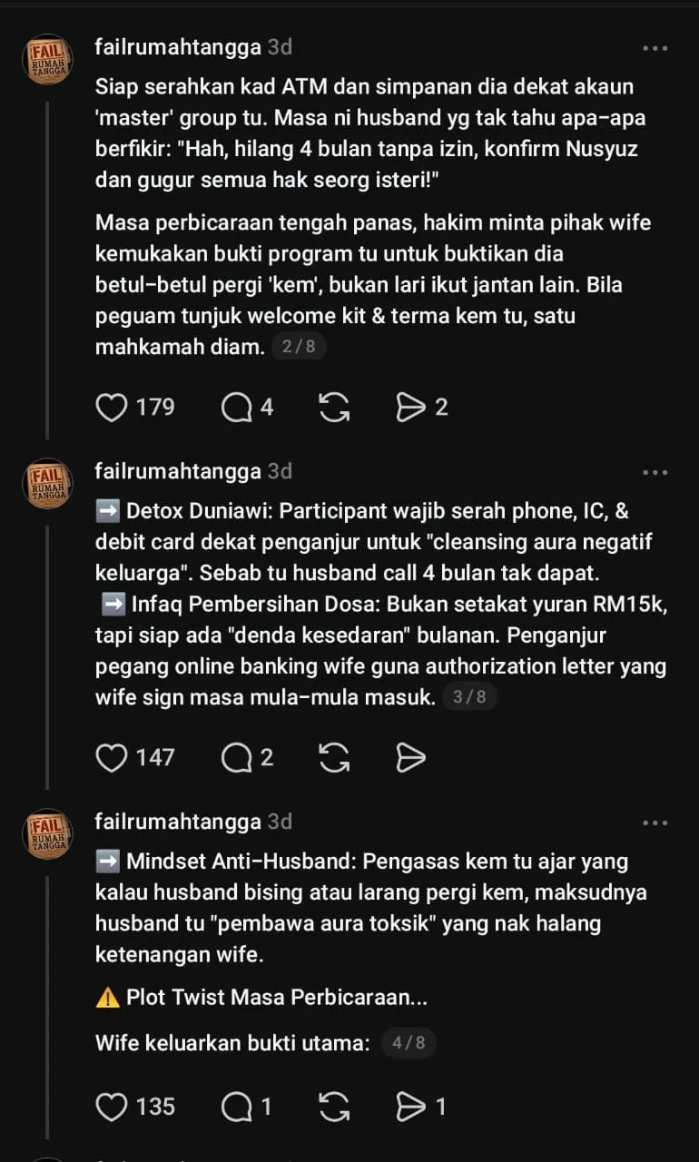 Isteri Hilang 4 Bulan Rupanya Pergi Kem Healing, Bayar RM15K “Detox Duniawi”