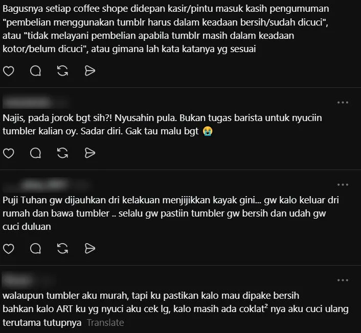 Pelanggan Bagi Tumbler Busuk & Belum Dicuci, Barista Letih Tegur Banyak Kali